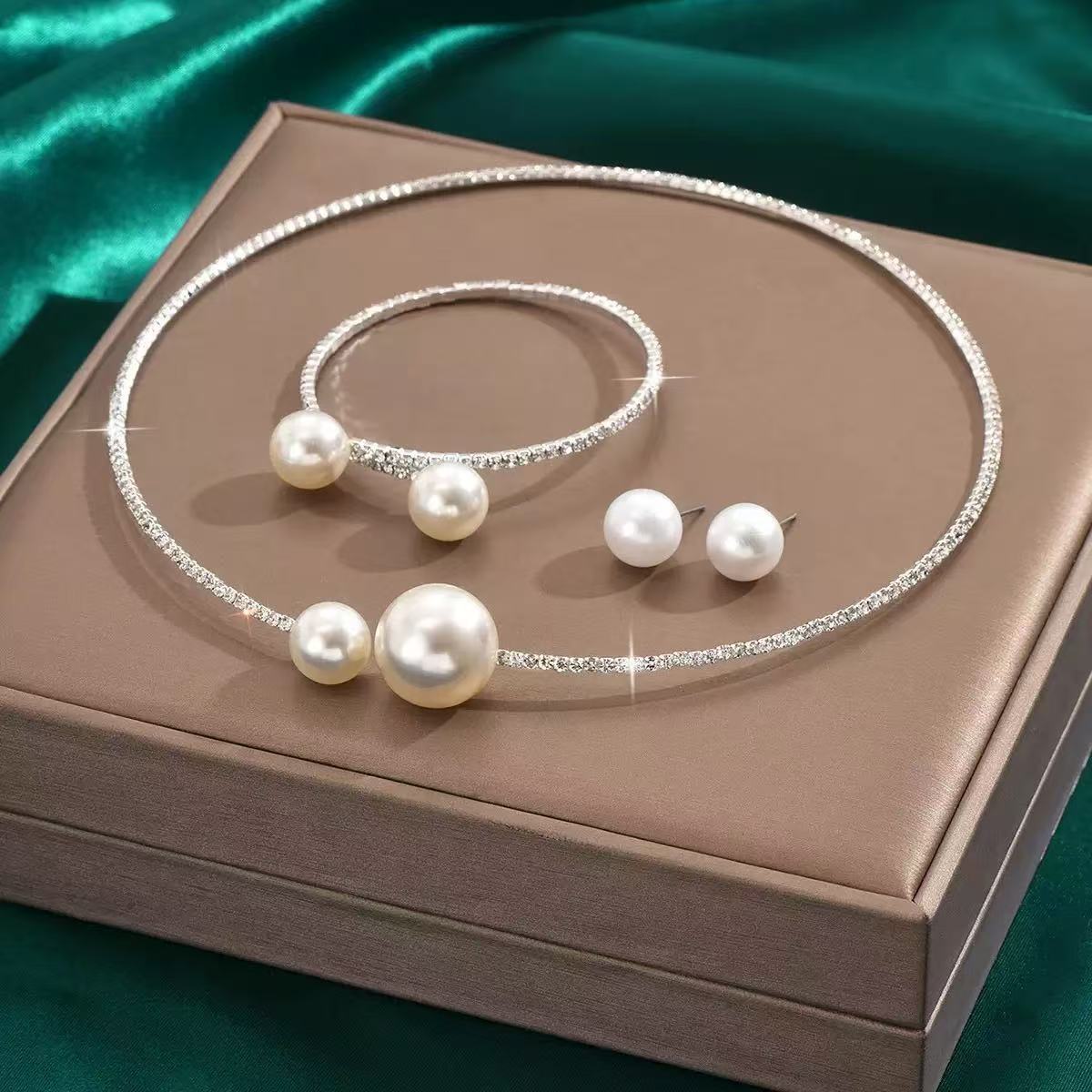 Pearl 3 piece silver set