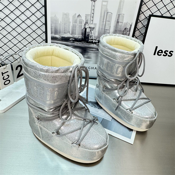 Winter non-slip keep warm ski high boots with shoelaces platform