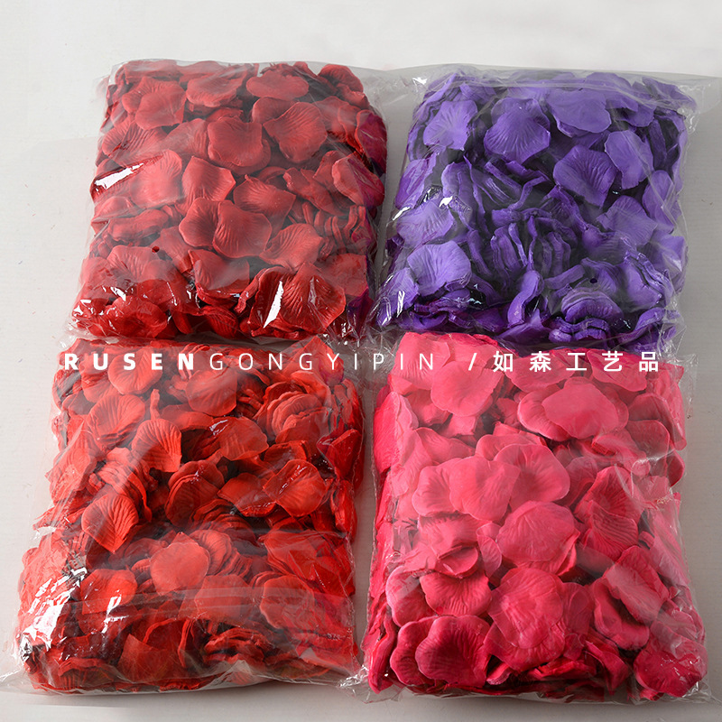 Simulación de pétalos de rosa no tejidos diseño de boda boda simulación flor de boda mano flor de boda un jin paquete