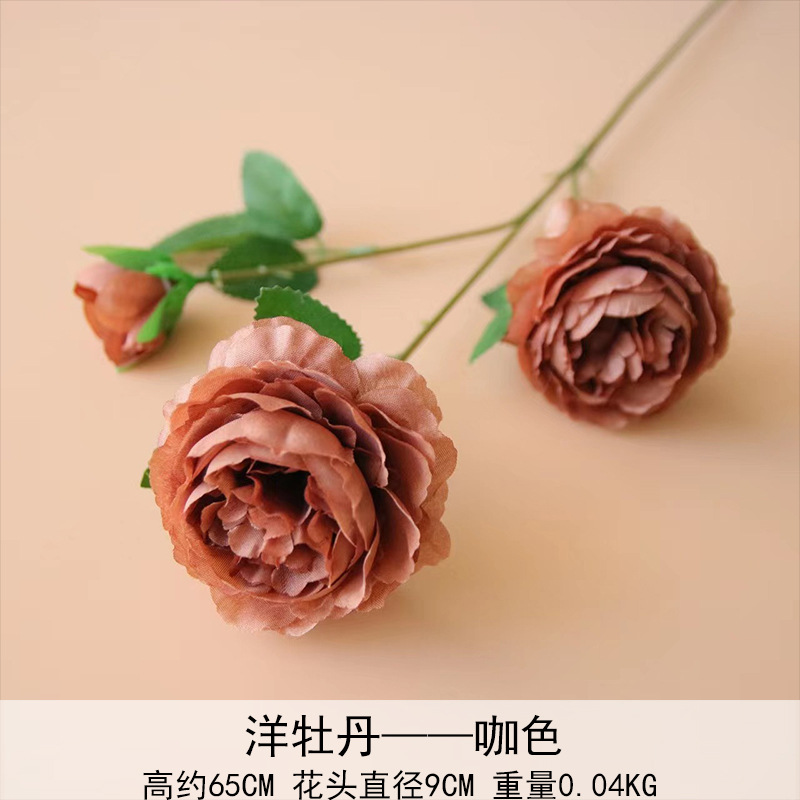 Peonía extranjera, rosa brasileña, boda, flor artificial, flor falsa, flor artificial, decoración del hogar, accesorios de vestir al por mayor
