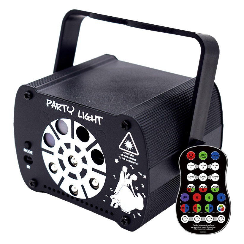 2024 transfronteriza 6 hoyos 8 hoyos UV luz de la etapa luz láser estroboscópica control remoto controlado por voz proyección atmósfera luz interior y al aire libre fiesta