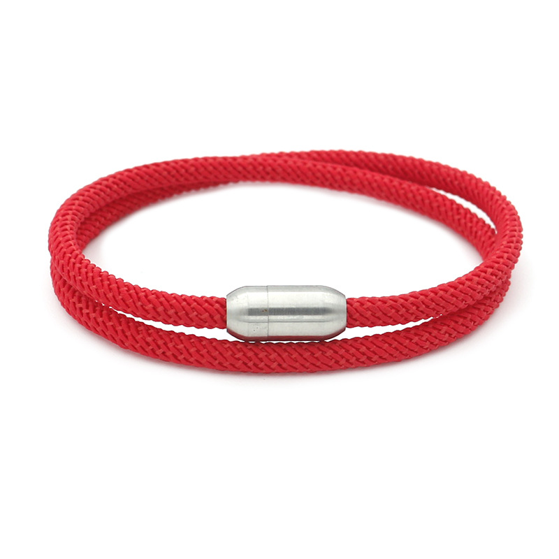 Simple Style Solid Color Spiral Stripe Rope Titanium Steel Unisex Bracelets display picture 2