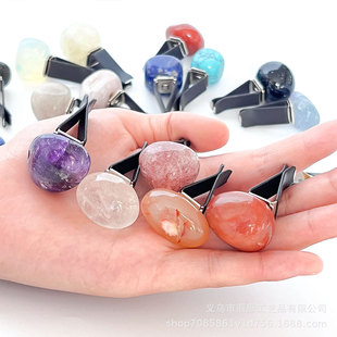 Natural Crystal Rough Stone Rolling Stone Car Air Conditioner Air Outlet Decoration Ventilation Clip Creative Ornaments Amazon Best Seller