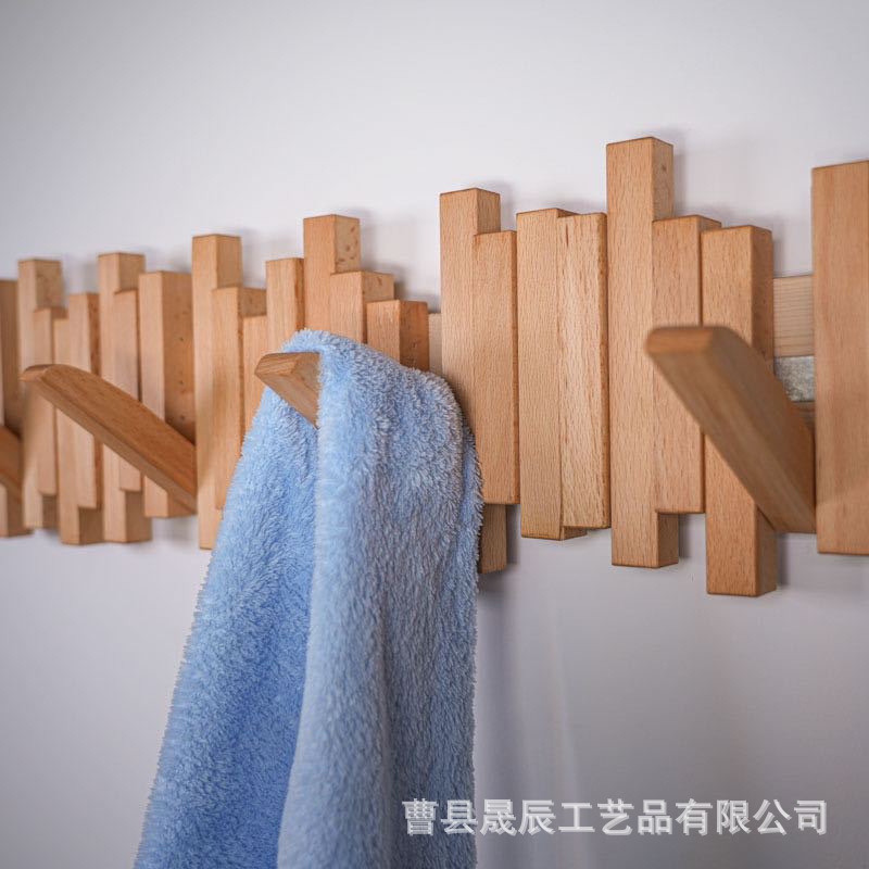 Rack de almacenamiento de pared de madera de estilo americano bolsa de entrada estante de almacenamiento de llaves guardarropa colgador sin golpes