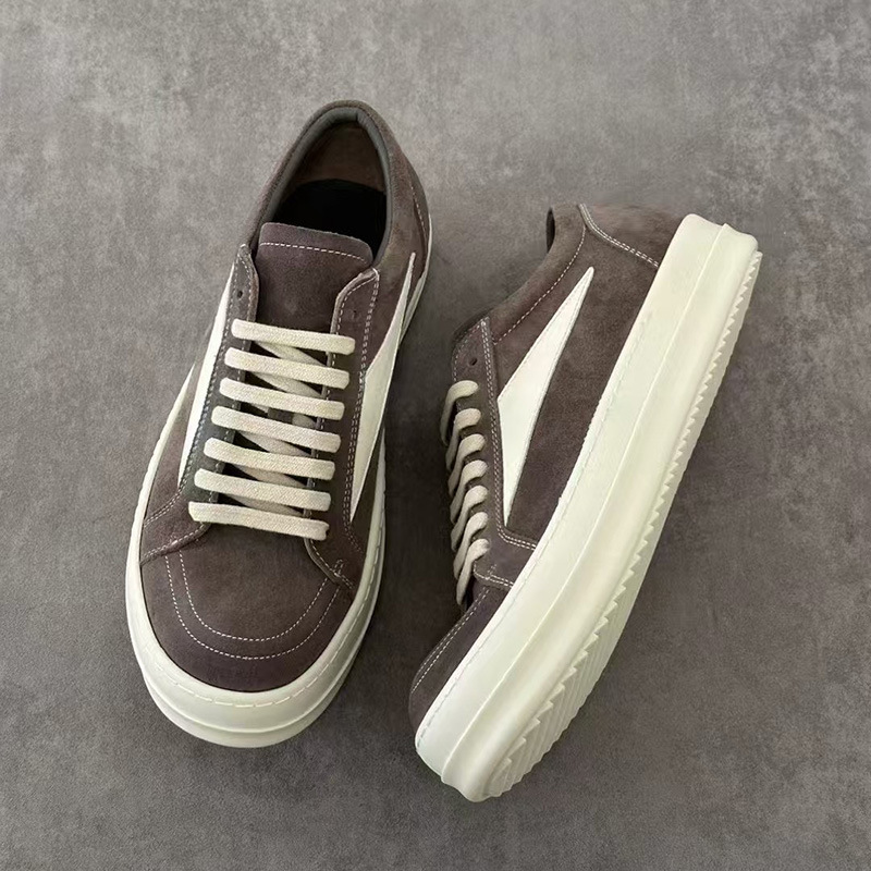 Leather low sneakers platform with shoelaces for leisure, height increasing, for beloved