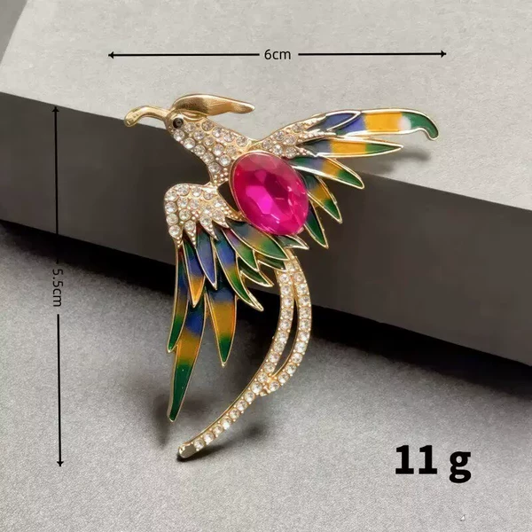 Phoenix gold background rose red diamond