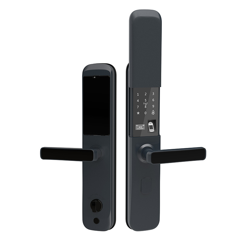 Bloqueo de huellas digitales puerta antirrobo doméstica cerradura inteligente cerradura automática puerta deslizante contraseña cerradura deslizante semiautomática
