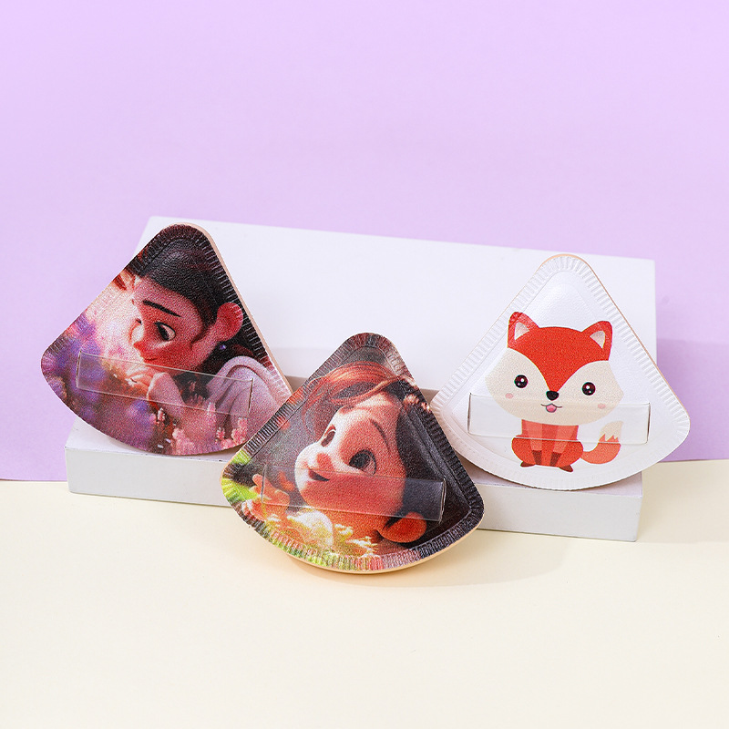 Fábrica personalizada polvo de algodón puff cojín animado personajes estrella maquillaje suave no comer forma de patrón de impresión de polvo
