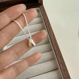 S925纯银许愿石简约设计感时尚百搭项链ins小众高级感送女友