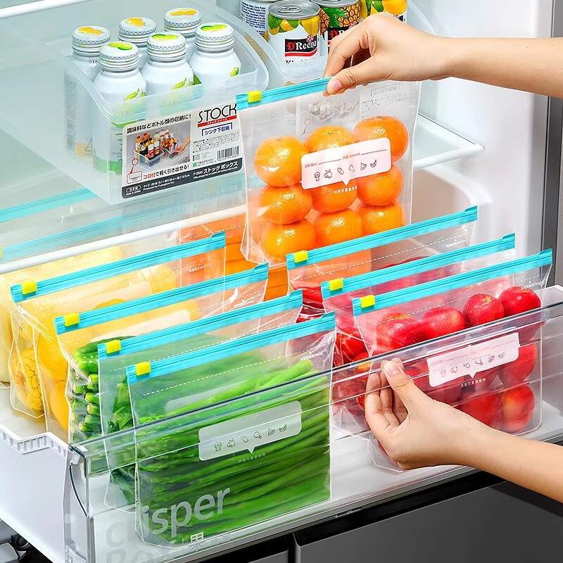 厚みのある鮮度保持袋、家庭用食品グレードのジッパー付き密封袋、冷蔵庫冷蔵ロック鮮度保持袋、キッチン包装袋|undefined
