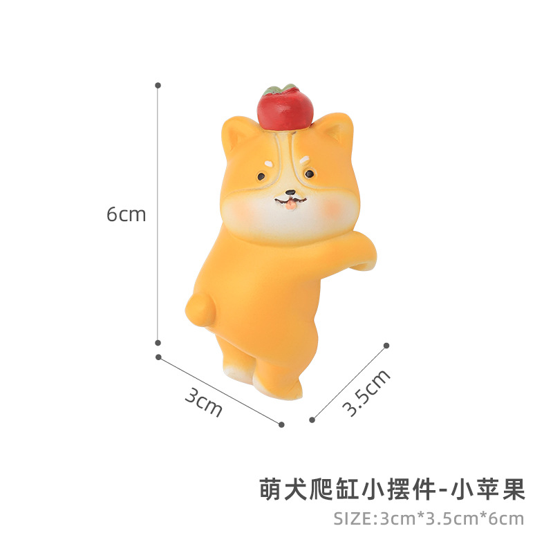 Tượng Corgi resin phong cách Zakka, phụ kiện bể bò sát, hồ cá, tiểu cảnh và chậu cây (RG-245)