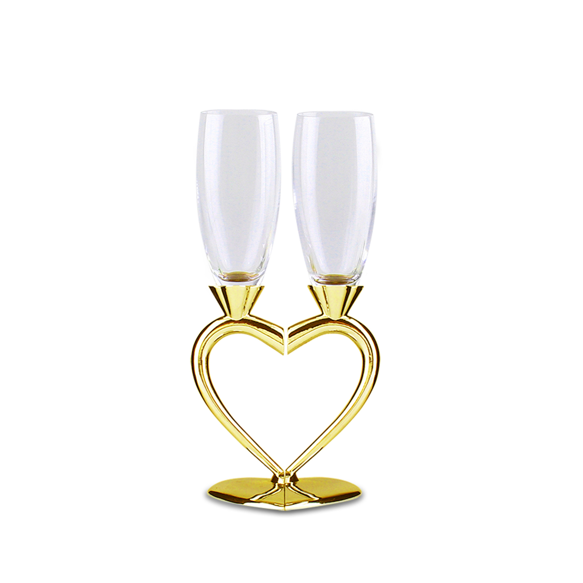 Corazón en forma de cristal Champagne traje pares de regalo de boda fiesta Copa cristal bar suministros Copa