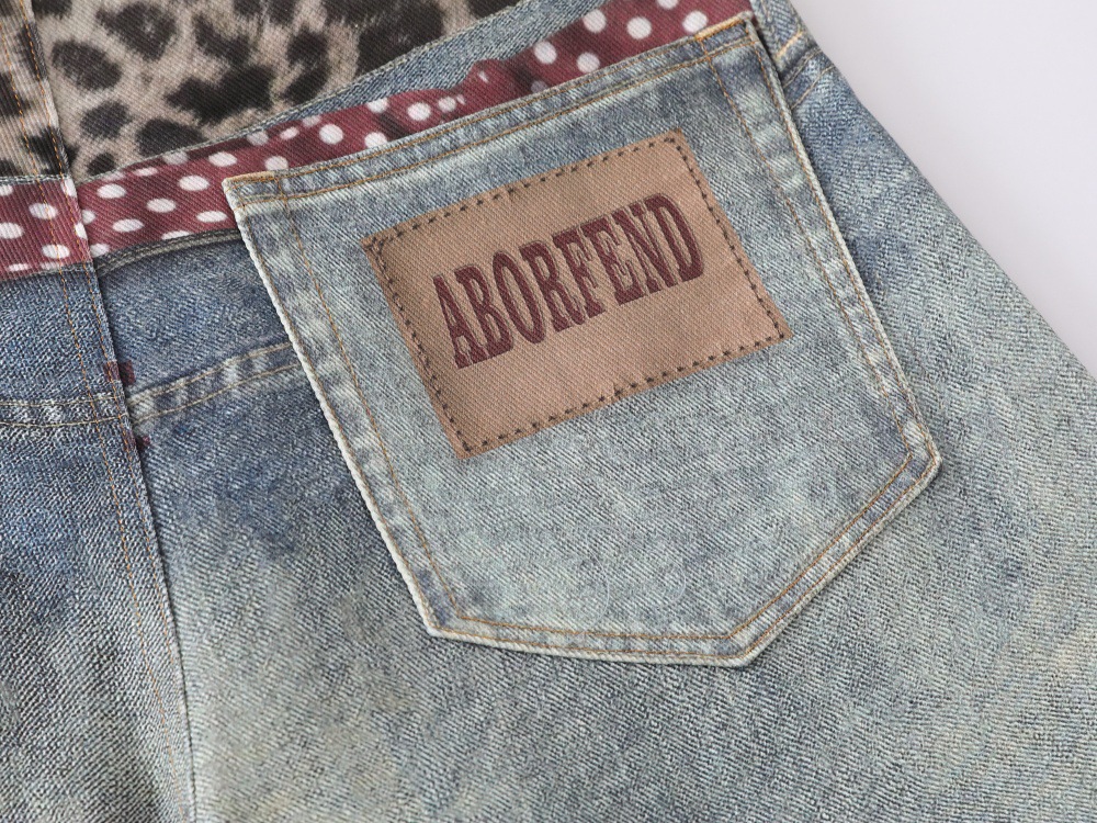 Jeans uomo larghi patchwork stampa leopardata stile hip hop_voghion.com
