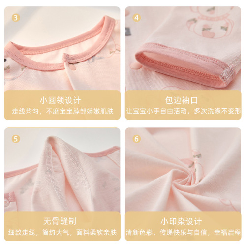 Baby jumpsuit type a pure cotton summer thin baby girl's clothing rompers boneless infant long-sleeved baby clothes