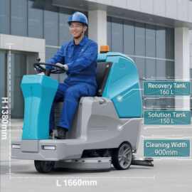大型驾驶式洗地机商用工业商场工厂超市物业车库保洁拖地吸一体车