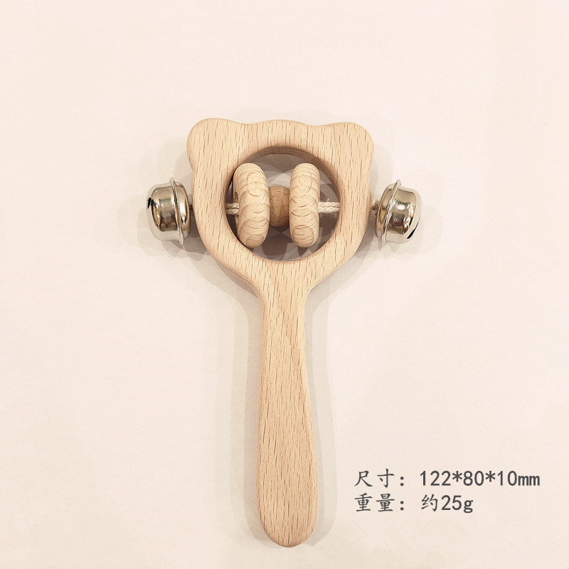 木製幼児おもちゃガラガラおしゃぶり赤ちゃん 100 日写真小道具アクセサリーおもちゃ木製リング