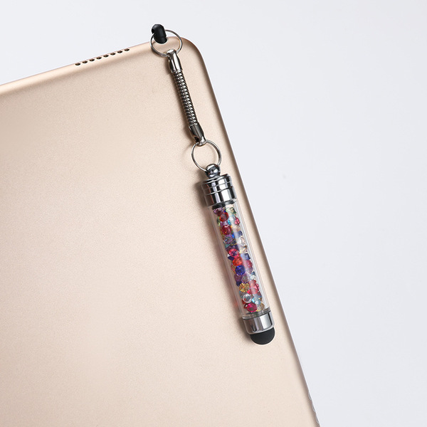 Crystal pendant capacitive pen stylus bullet stylus pen with dust…