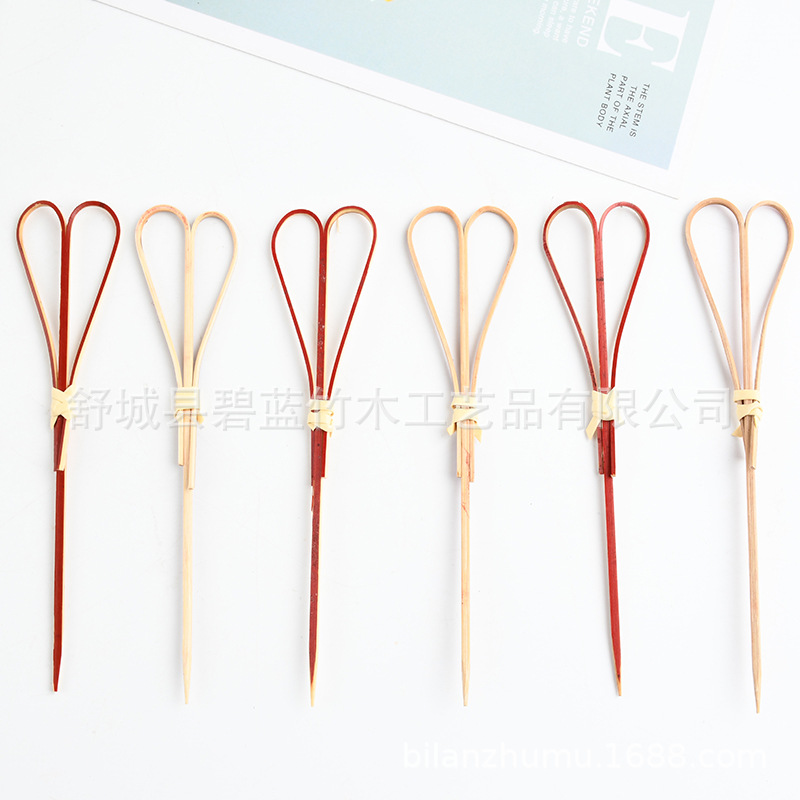 Fabricantes desechables de amor de frutas de calabaza de bambú de tijeras de marca de cóctel de marca creativa al por mayor