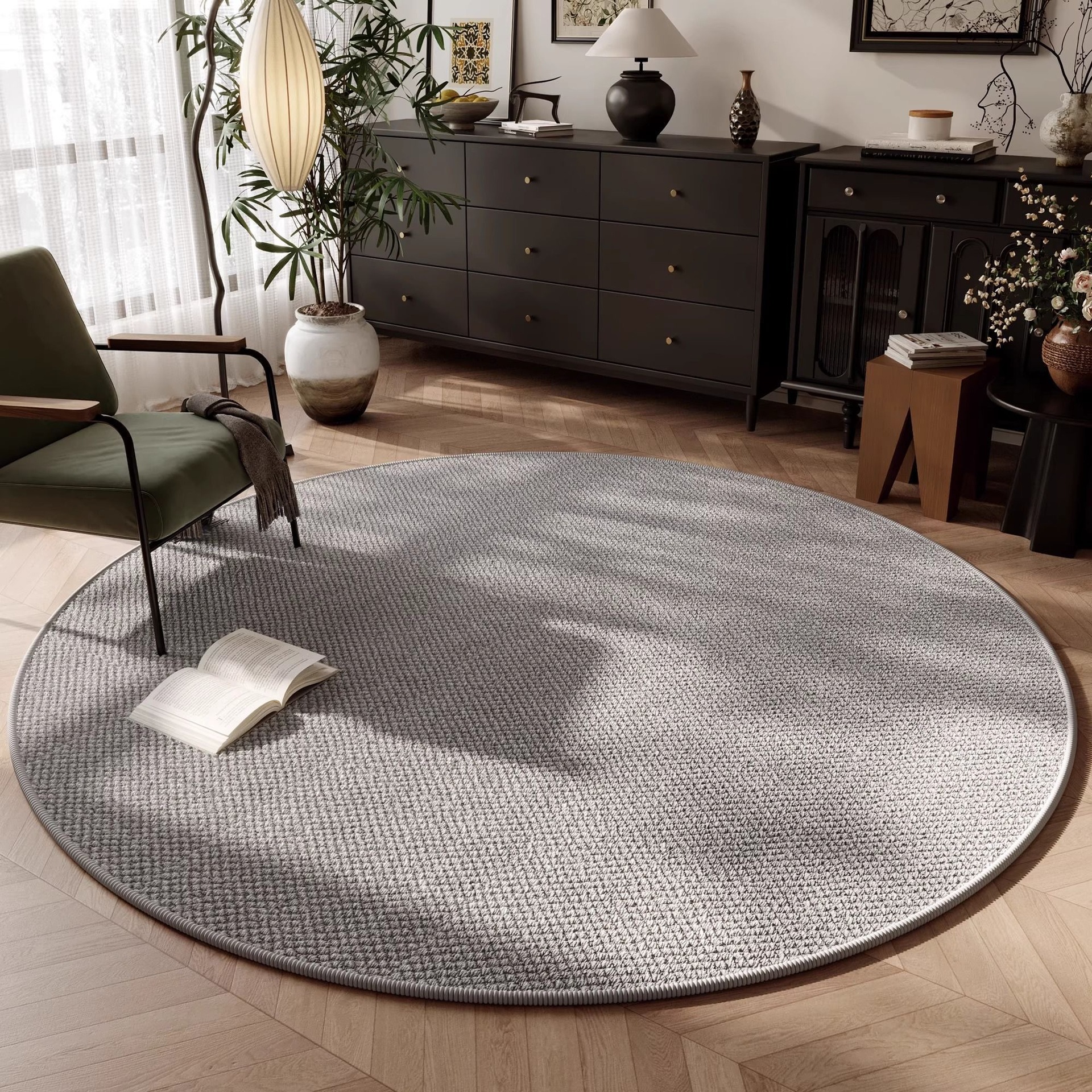 Alfombra minimalista en blanco y negro para dormitorio de hombre: 8 mm de grosor, antideslizante, para salón, decoración de cabecero digna de Instagram