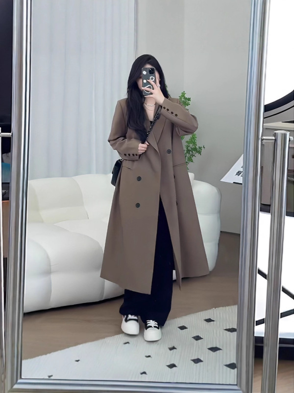 风衣外套女2025新款早春秋季小个子高级感超好看韩系英伦风中长款|undefined