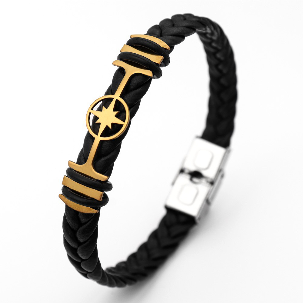 16g Weight Bracelets Classification Retro Punk Solid Color Pu Leather Men's Bracelets Men Cord & Leather Bracelets