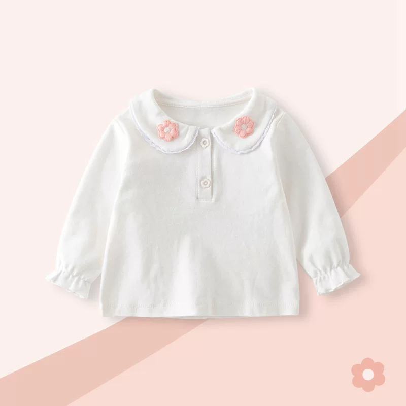 Детская body-friendly осенняя хлопковая рубашка для девочки, длинные рукава
