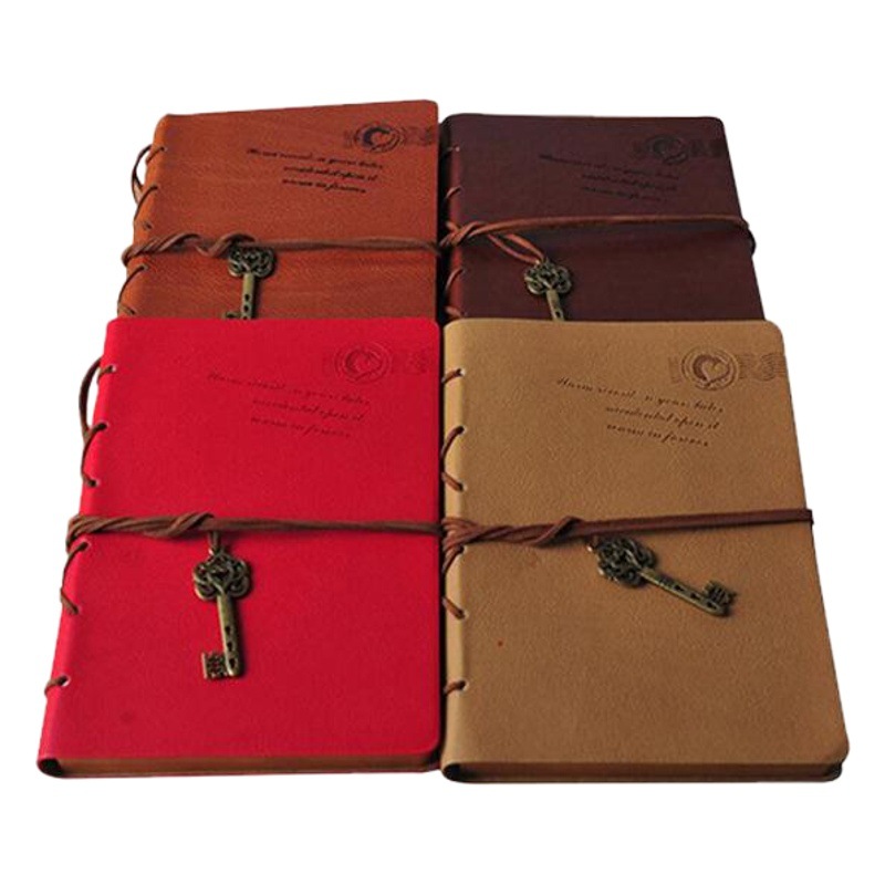 Metal de negocios Correa engrosada Kraft papel creativo imitación cuero simple presión logo impreso retro cuaderno