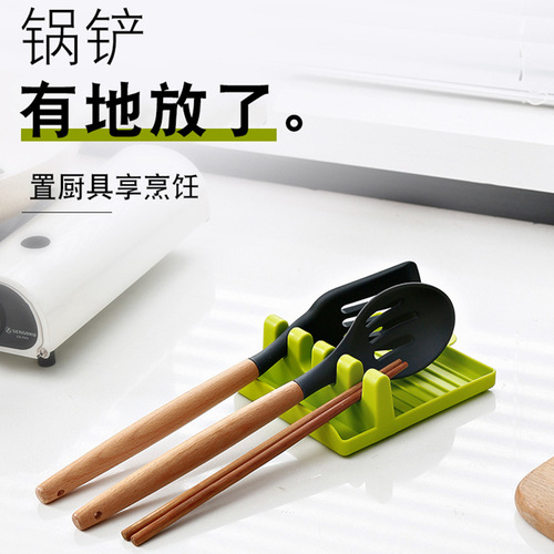 Kitchen spatula rack, spoon pad, chopstick storage rack, household countertop spatula drain rack, multi-functional storage pot lid rack