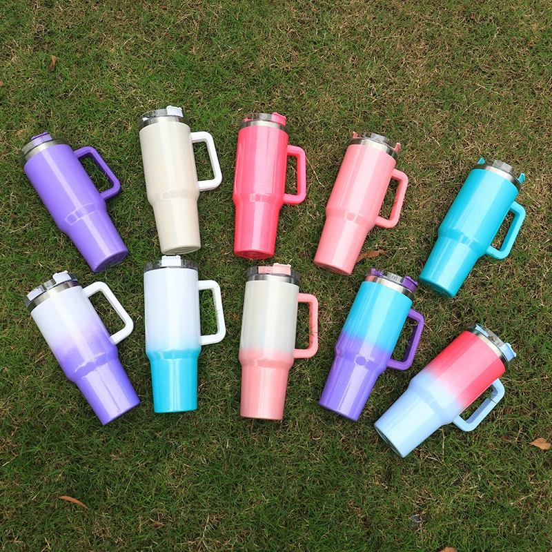 Изоляция из нержавеющей стали радуга лака ледяная бокаль Cup Холодная автомобильная чашка 40oz поколение автомобильная чашка ручная чашка ручка чашка