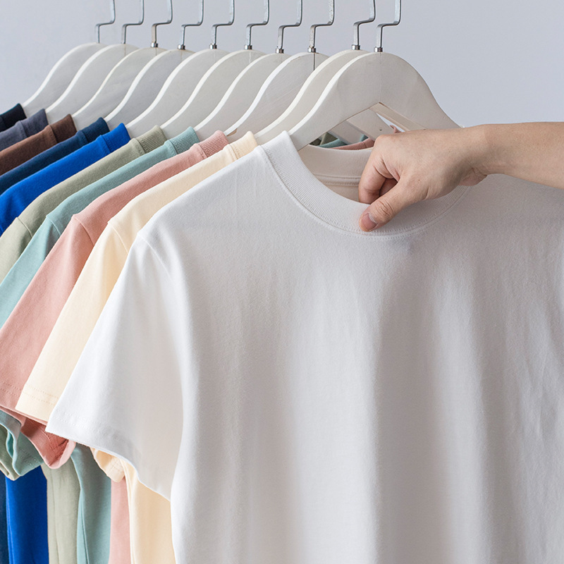 230g Short-Sleeved T-Shirt Men's Pure Cotton Round Neck High Quality Pure Color Loose Heavy Combed Cotton Bottoming Shirt Trbottomy Brand Summer 230g Short-Sleeved T-Shirt Men's Pure Cotton Round Neck High Quality Pure Color Loose Heavy Combed Cotton Bottoming Shirt Trbottomy Brand Summer