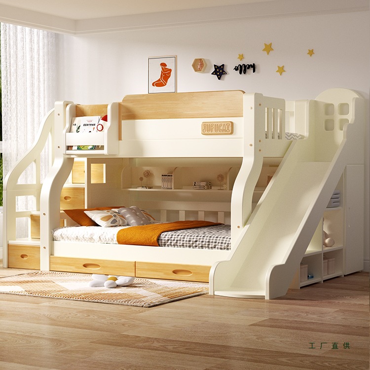Solid Wood Bunk Bed for Children, High and Low Bed for Adults, Double Bunk Bed, Upper and Lower Bunk Bed, Solid Wood Bed