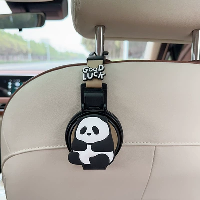 Car cup holder/beverage holder, Creative Zodiac-Themed Car Cup - water-cup-holderhook-two-in-one-beige-panda