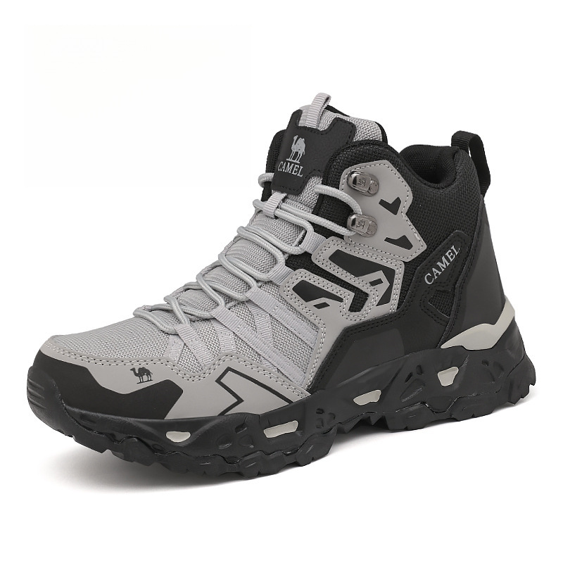 Men's Shoes High-Top Outdoor Hiking and Mountaineering Shoes Men's Wear-Resistant Non-Slip Sports and Leisure Mesh Shoes