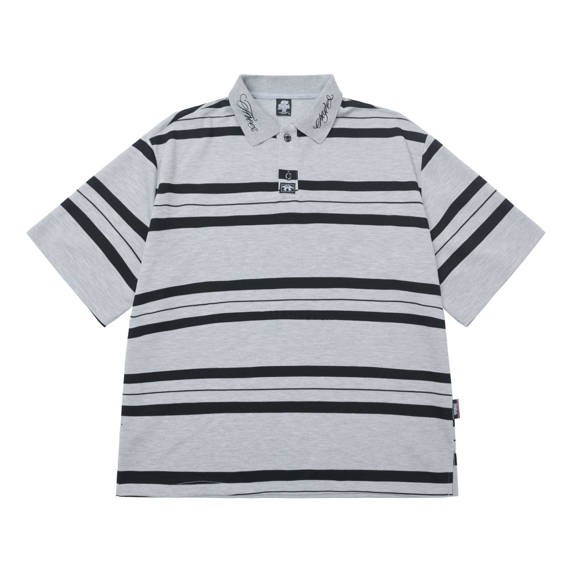 Американское западное побережье old school чикано Chicano вышивка свободная HIP HOP полукрукавная полоска POLO