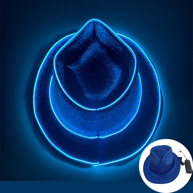 LED luminoso esquinilla sombrero sombrero de jazz plástico rosa disfraz de Halloween carnaval espectáculo sombrero de fiesta accesorios