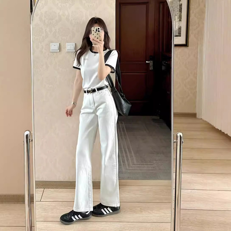The Same Style as Dai Jia Er's Four-Way Stretch Jeans! 2026 New Model, Slimming and Flattering Narrow Straight-Leg Pants, Versatile 603