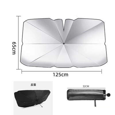 Sun shade | umbrella type - round-handle-curved-rod-roto-adjustment-umbrella-face-opening-sunshade-titanium-silver-small-size