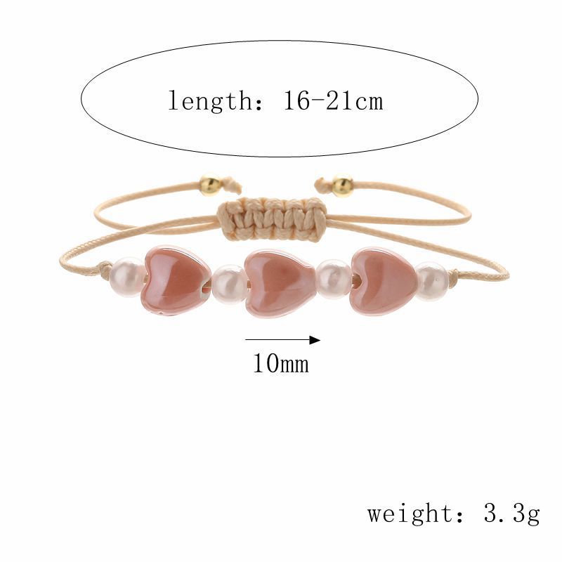 Cross-border Ou Xiaozhong love pulseras de cuentas de cerámica hechas a mano, accesorios de uso diario para damas, spot al por mayor