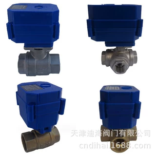 NPT BSPP DN8 DN15 4分304黄铜 PVC 不锈钢电动球阀 微型电动球阀