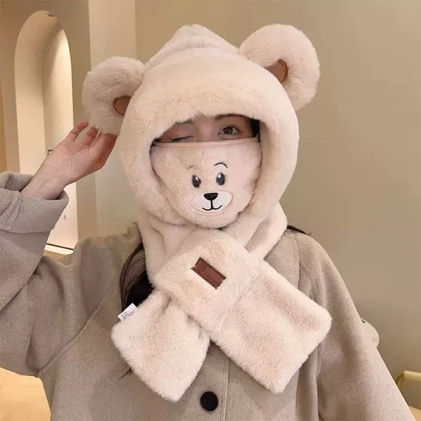 Bear beige + with mask----There is always one that will satisfy you丨warm and beautiful