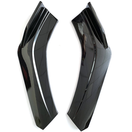 Car modification combination black carbon fiber three-section front shovel universal modified front lip head shovel corner side skirt side