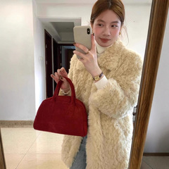 今年流行冬季宽松羊羔毛加厚毛毛外套女年轻温柔系仿皮草绒绒上衣