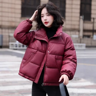 亮面免洗外套宽松韩版今年流行棉袄加厚立领女短款棉衣2026年新款
