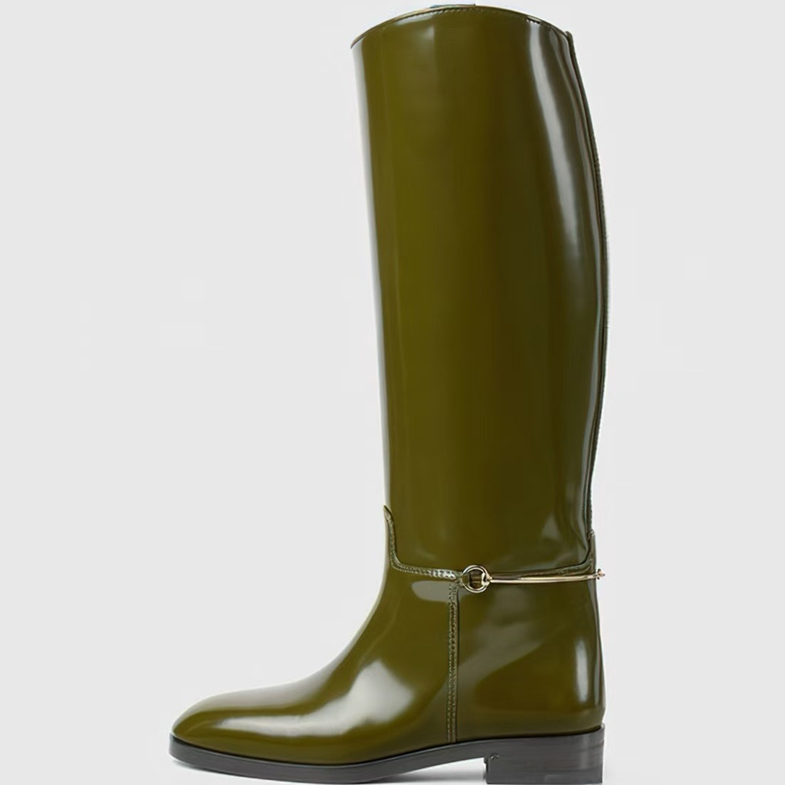 Large size low heel high boots round head autumn and winter new equestrian boots knight boots show flat women's boots_voghion.com