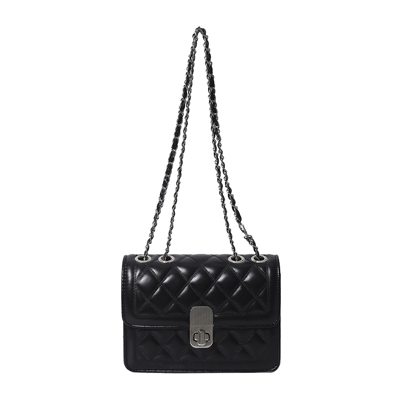 Bolso de cadena de rombos de fragancia pequeña mujer 2024 verano versión coreana ins moda simple bolso cuadrado pequeño bolso de mensajero de sentido avanzado