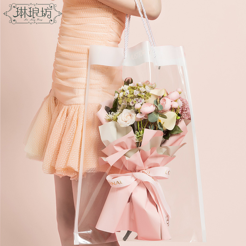Bolso de borde mágico en línea celebridad ins Moda nuevo ramo fresco bolsa de regalo de alta transparente OPP bolso de mano 10