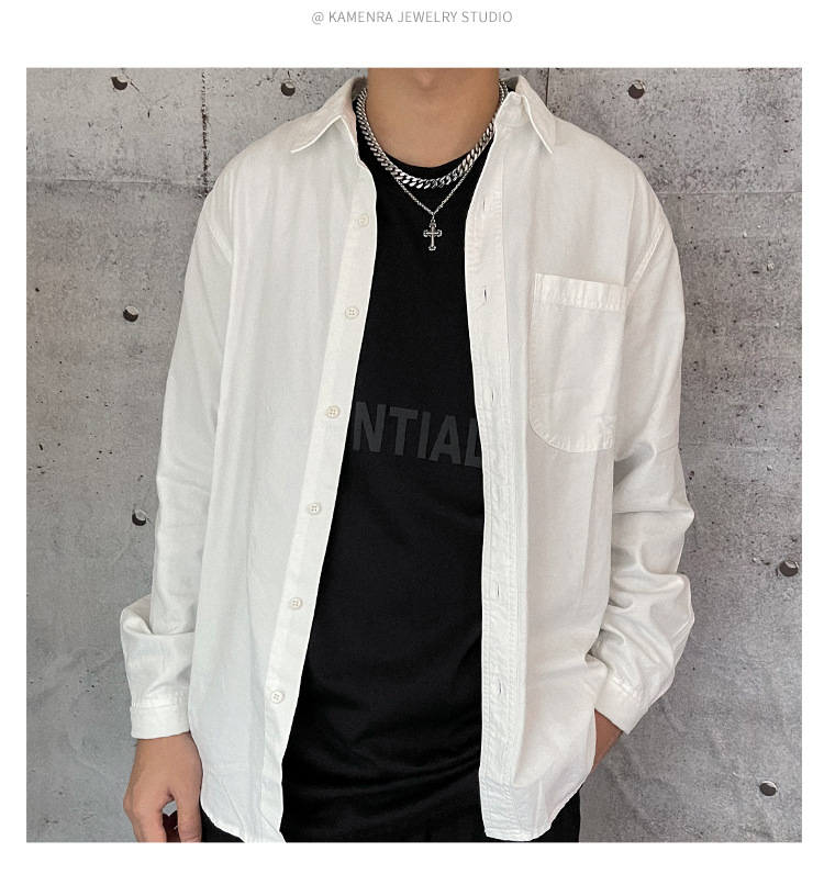 New Hot INS Dark Wind Cross Pendant Hip Hop Personality Double Layer Design Titanium Steel Necklace Men's Chain Sweater_voghion.com