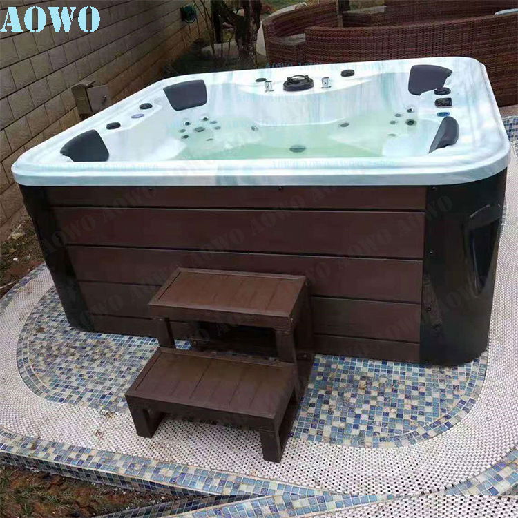 bañera de masaje acrílica al aire libre piscina de hidromasaje inteligente termostática spa clubhouse 4 personas piscina grande bañera de bañera