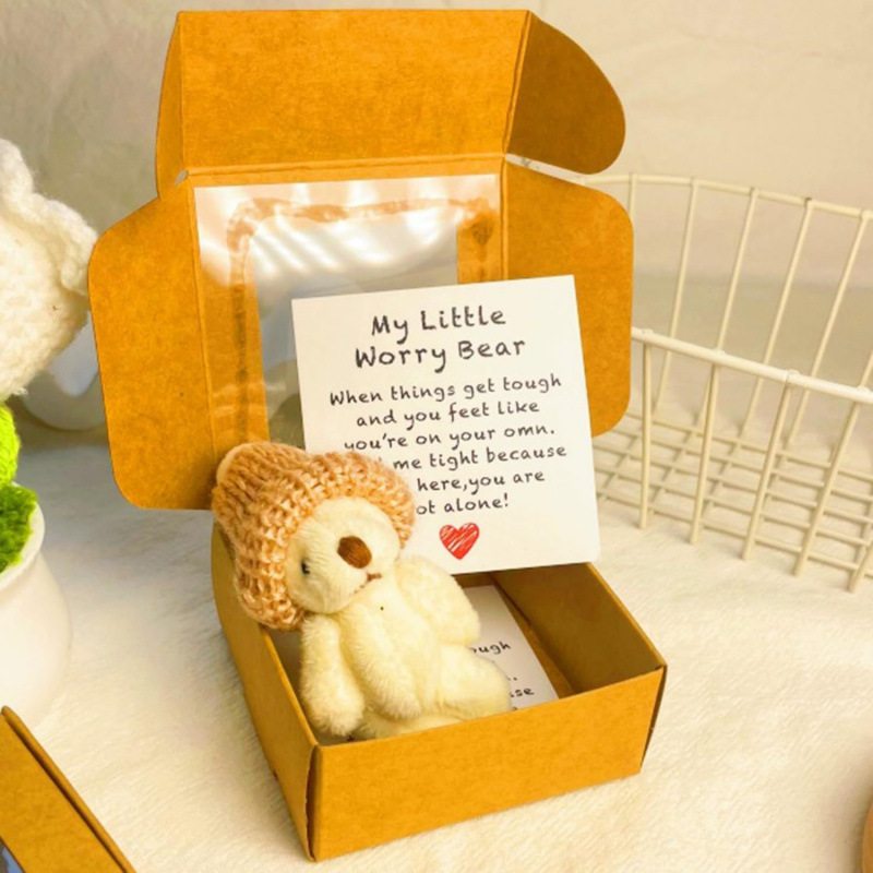 跨境Mini Plush Teddy Bear in Box盒装迷你毛绒泰迪熊创意礼物|undefined