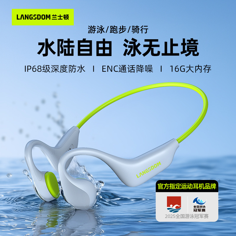 Lansdon's New Product Be20 Bluetooth Headphones with 16g Memory, Ultra-Long Battery Life, Open-Ear Design for Sports, and Bone Conduction Technology